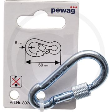 Pewag Brandweerkarabijnhaak 6 x 60 mm