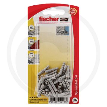 Fischer VPE30 pluggen S (shopverpakking) – Ø6 mm, lengte 30 mm, type S 6 GK