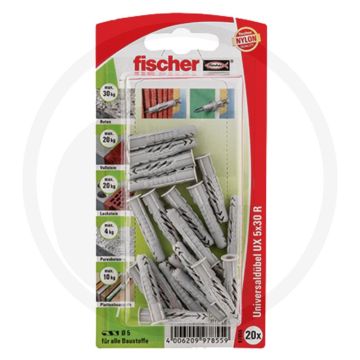 Fischer VPE4 universele pluggen UX 12x70 K – Boorgat Ø12 mm, lengte 70 mm