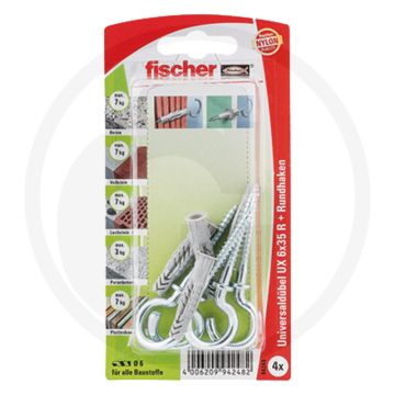 Fischer VPE4 universele pluggen UX met ronde hak 6x35 mm RH K (4 st)