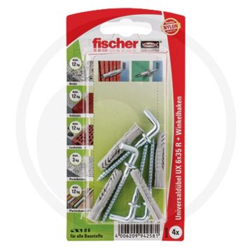 Fischer VPE4 universele pluggen UX met haken 8x50 mm set