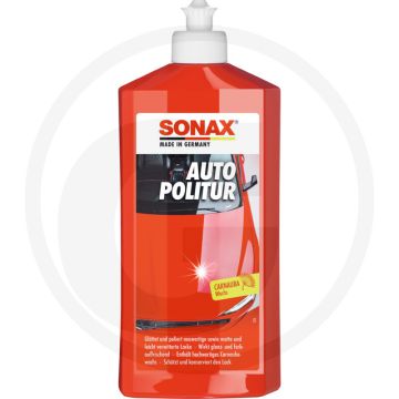 SONAX Auto polijstmiddel 500 ml met carnaubawas voor duurzame glansbescherming