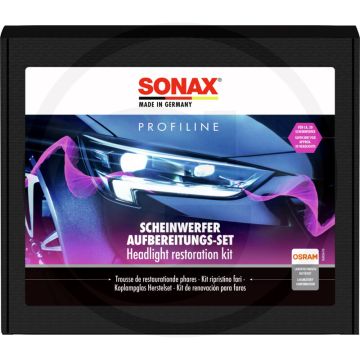 SONAX PROFILINE koplamprestauratie set – compleet voor ca. 20 toepassingen