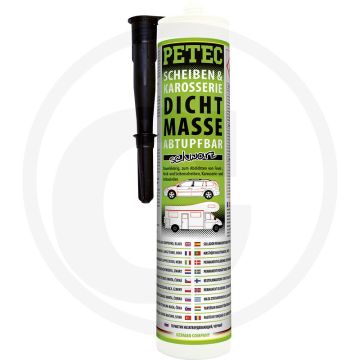 PETEC Verbindungstechnik Ruit- en carrosseriekit Zwart 310 ml