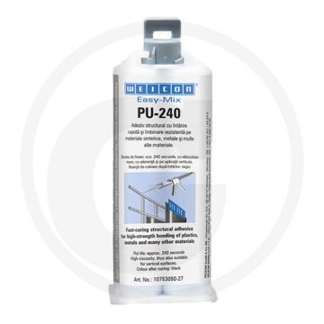 WEICON Easy-Mix PU-240 polyurethaanlijm – 50 ml, zwart, verwerkbaar in 240 sec, uitharding 12 u