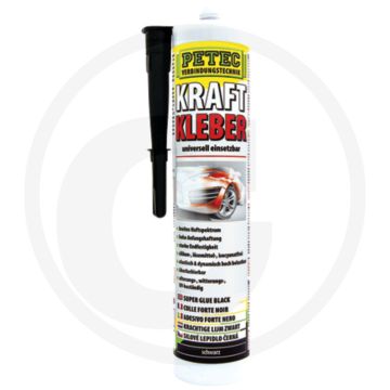 PETEC Verbindungstechnik Krachtige lijm (Powerlijm, universeel & sterk, zwart, 290 ml)