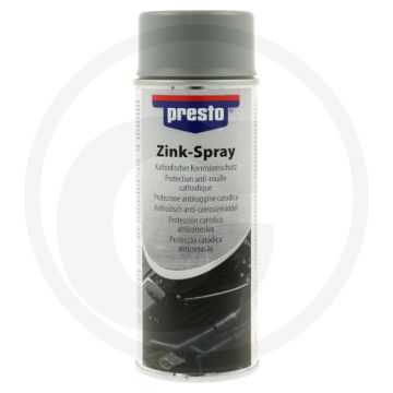 Presto zinkspray 400 ml – koude zinkcoating met >90% zinkstof, hittebestendig tot 600°C