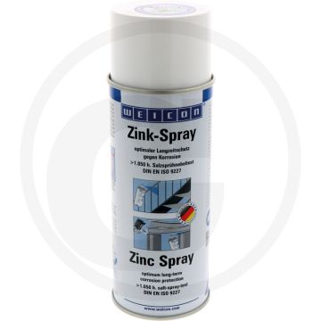 WEICON Zinkspray – 400 ml spuitbus, RAL 9006, hittebestendig tot +500°C
