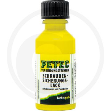 PETEC Verbindungstechnik Schroefborglak Geel Penseelflesje 20 ml