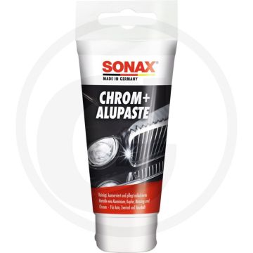 SONAX Chroom- en aluminiumpasta – Verzorgings- en polijstpasta, PE-tube 75 ml, siliconenvrij