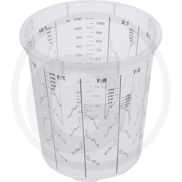 Mengbeker 1,3 L met schaalverdeling voor verf, verharder en verdunner