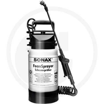 SONAX FoamSprayer 3L – Drukpompverstuiver met 4 schuimpatronen en 2 m spiraalslang
