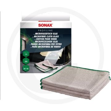 SONAX PROFILINE microvezeldoek glas – 3 stuks, pluisvrij en streeploos resultaat