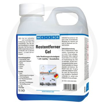 WEICON Roestverwijderaar gel 1 liter (snelle en betrouwbare verwijdering van roest en gloeikleuren)