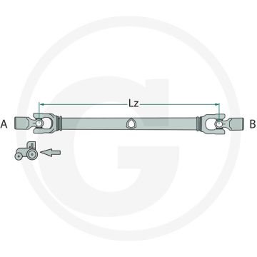 Weasler Aftakas AB3 1010mm 1 3/8" 6 splines Treksluiting Italiaans systeem