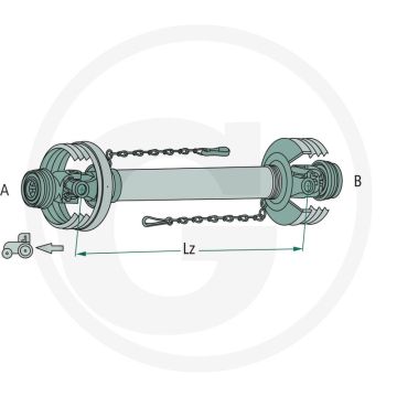 Walterscheid Aftakas, grootte: 400E, lengte: 1010 mm (mit Sternratsche K34B)
