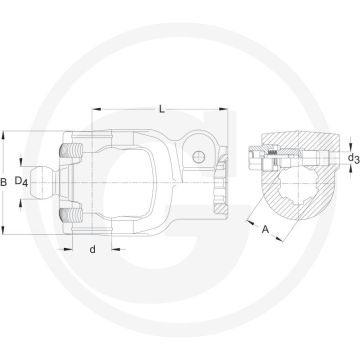 Walterscheid Aansluitgaffel 1 3/8" (21) | L 112 mm | D 32 mm | Met klemconus (CC)