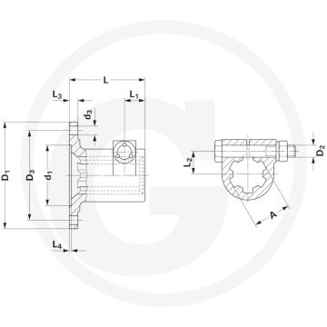 Walterscheid Opsteekflens 1 3/8" (21) – 6 boringen – Ø100 mm