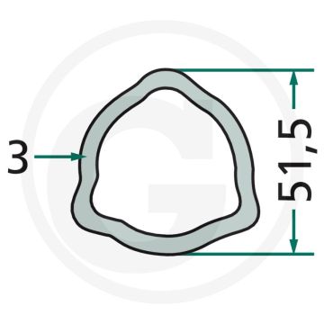 Weasler Profielbuis 1 m – Type B5, Uitvoering P8