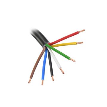 Câble électrique - 7 fils, 1.5mm² Epaisseur du câble, Noir (Longueur : 1M)