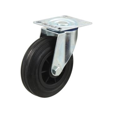 Turning Rubber Zwenkwiel - Inhoud: 100kgs, Wiel Ø mm: 125mm