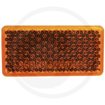 Reflector rechthoekig verlijmd 70 x 35 mm oranje