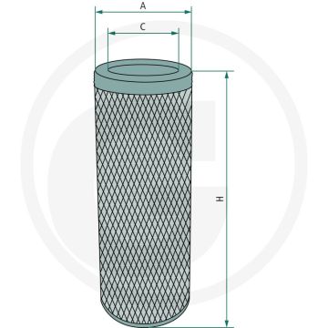 Fleetguard Luftfilter, Sekundär 308,1 x 199,4 x 321,8 mm