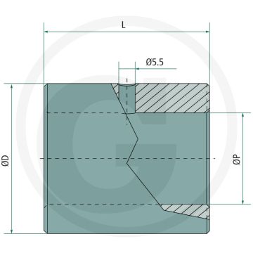 Contarini Buchse + Schm.loch ID=30,25 L=70