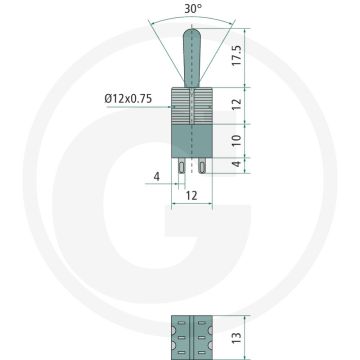 Tuimelschakelaar P-P-P (ON-OFF-ON)