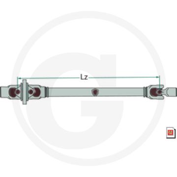 BLUELINE Aftakas, grootte: B6 80°, lengte: 1.210 mm