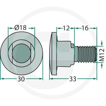 Mesbout voor 3,5 mm mes / Ø 18 (per 25) - 56115800 + 80201240, CC19994