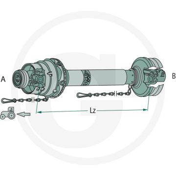Walterscheid Aftakas, grootte: W2480, lengte: 1210 mm