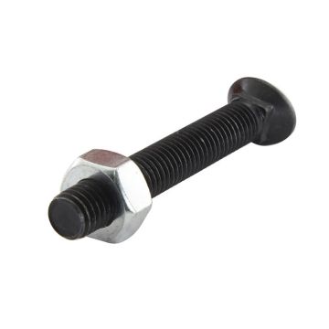 Boulon biseauté M10 x 70 8.8 tête ovale zinguée + écrou 25 pcs Boîte