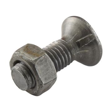 Boulon de charrue M10 x 30 8,8 noir 1 came + écrou 25 pcs Boîte