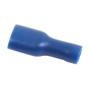 Cosse de câble, manchon de connexion plat, décharge de traction simple, - Femelle, 6.3mm, Bleu (1.5 - 2.5mm), (Sachet)