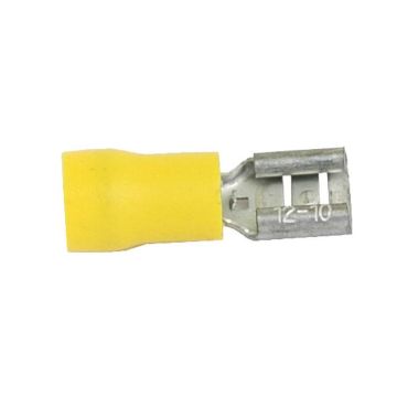Connecteur plat, décharge de traction simple, - Femelle, 6.3mm, Jaune (4.0 - 6.0mm)