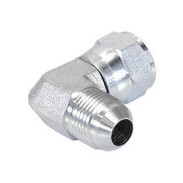 Hydraulisch verloopstuk 3/4'' JIC Man x 3/4'' JIC Wartelmoer, vrouwelijk 90° Haaks