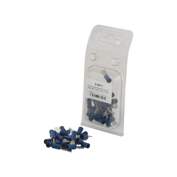 Cosse de câble, décharge de traction simple, - mâle, 6.3mm, bleu (1.5 - 2.5mm) (Agripak 25 pièces)