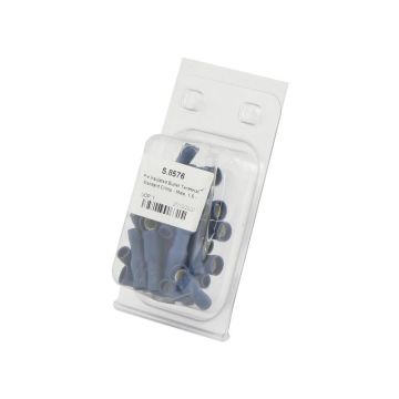 Borne de câble Bullet Ins, décharge de traction simple, - Mâle, 5.0mm, Bleu (1.5 - 2.5mm) (Agripak 25 pièces)