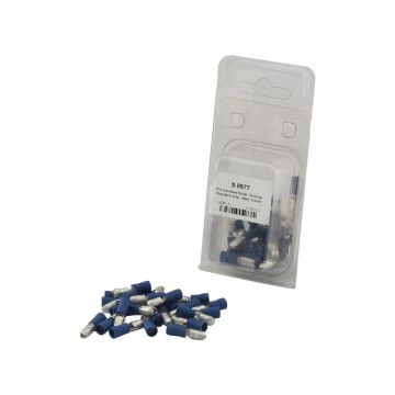 Borne de câble Bullet Ins, décharge de traction simple, - Mâle, 5.0mm, Bleu (1.5 - 2.5mm) (Agripak 25 pièces)