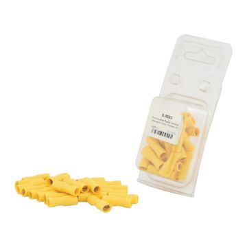 Cosse de câble, décharge de traction simple, - Femelle, 6.3mm, Jaune (4.0 - 6.0mm) (Agripak 25 pièces)