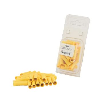 Borne de câble Bullet Ins, décharge de traction simple, - Femelle, 5.0mm, Jaune (4.0 - 6.0mm) (Agripak 25 pièces)