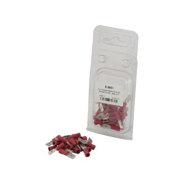 Cosse de câble, décharge de traction simple, - mâle, 6.3mm, rouge (0.5 - 1.5mm) (Agripak 25 pièces)