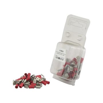 Cosse de câble, décharge de traction simple, - manchon plat avec dérivation, 6.3mm, Rouge (0.5 - 1.5mm) (Agripak 25 pièces)
