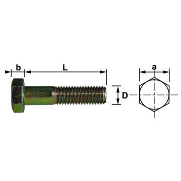 BOULON HEXAGONAL. 12X 80 8.8 CHROMÉ DIN (50)