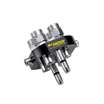 Multifaster koppeling 4 Poorten 3/8'' x 1/2'' BSP inwending mobiel deel 2P506