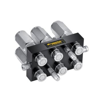 Multifaster koppeling 6 Poorten 1/2'' x 1/2'' BSP inwending mobiel deel 2P608