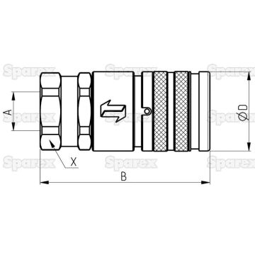 Snelkoppeling Vrouw 3/8'' Vlakafdichtend FFH06-7/2215 F Mannelijk Schot M22 x 1.50 Metrisch