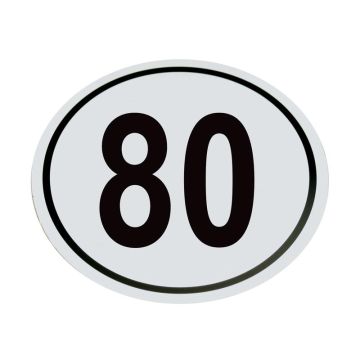 Kilometerschild PVC 80km/h