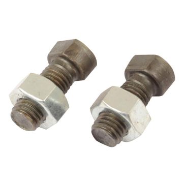 Ploegbout M12 x 35 12.9 zwart conische kop 2 platte kanten + moer